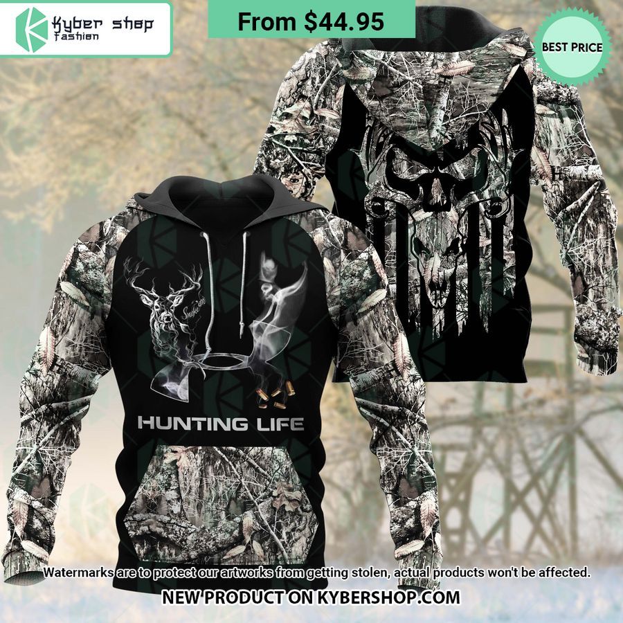 Deer Hunting Life Smoke Camouflage CUSTOM Hoodie