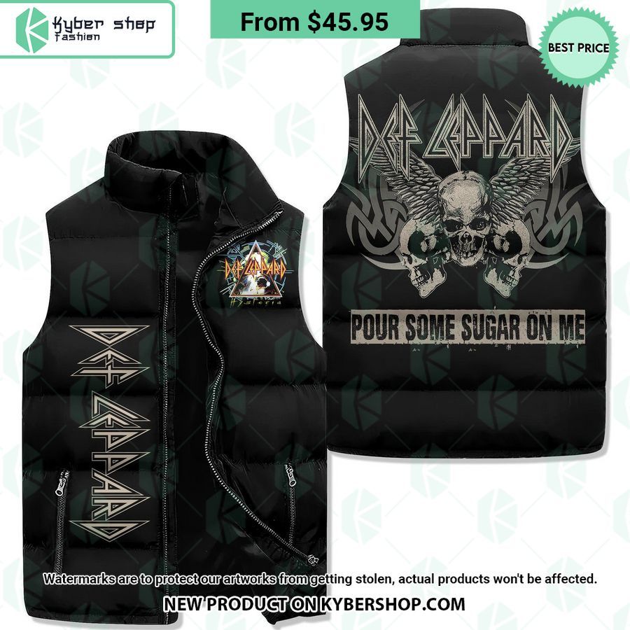 Def Leppard Pour Some Sugar on Me Sleeveless Puffer Jacket