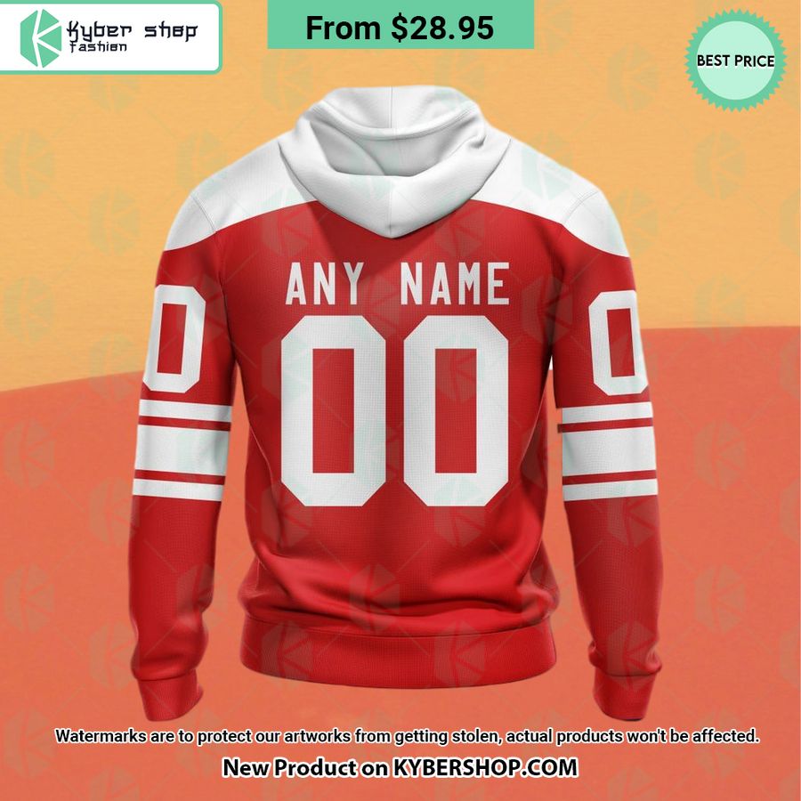 Denmark National Ice Hockey Red Hoodie, Shirt