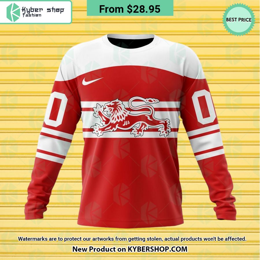 Denmark National Ice Hockey Red Hoodie, Shirt