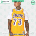 Dennis Rodman 73 Los Angeles Lakers Home Gold Basketball Jersey
