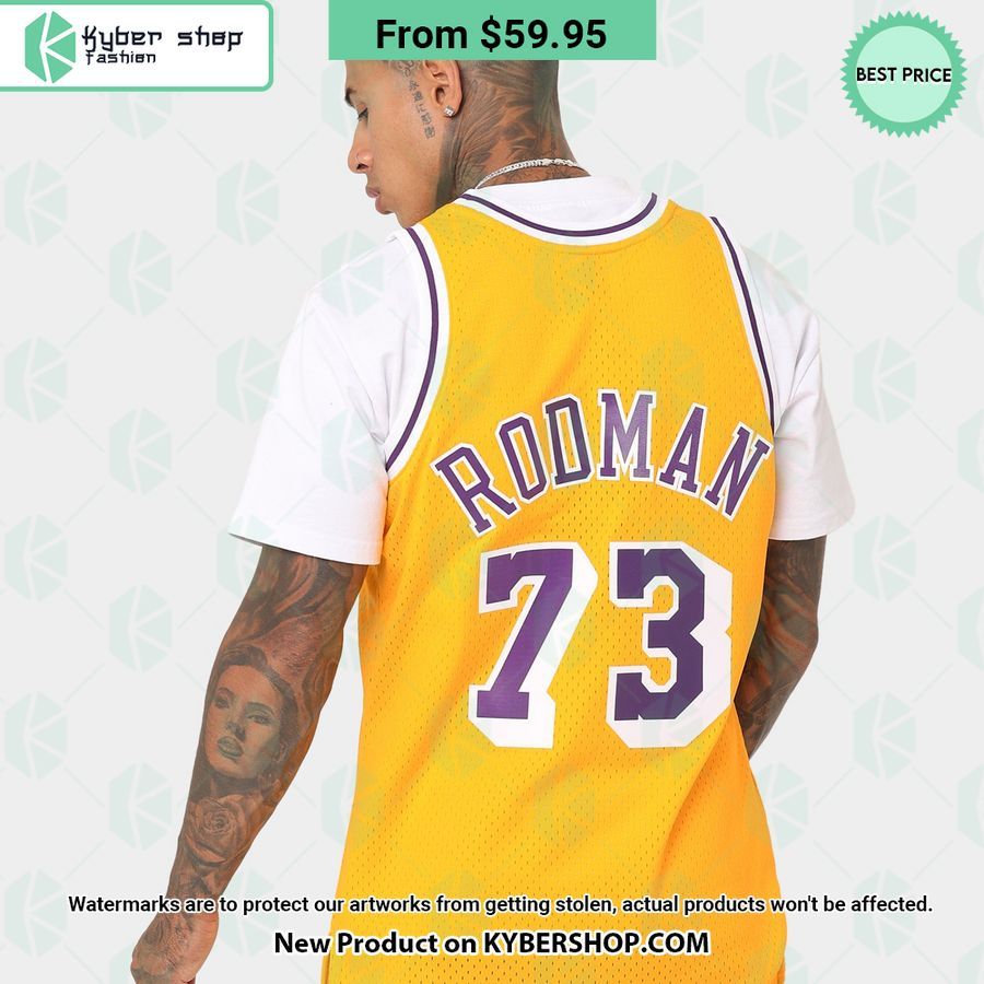 Dennis Rodman 73 Los Angeles Lakers Home Gold Basketball Jersey