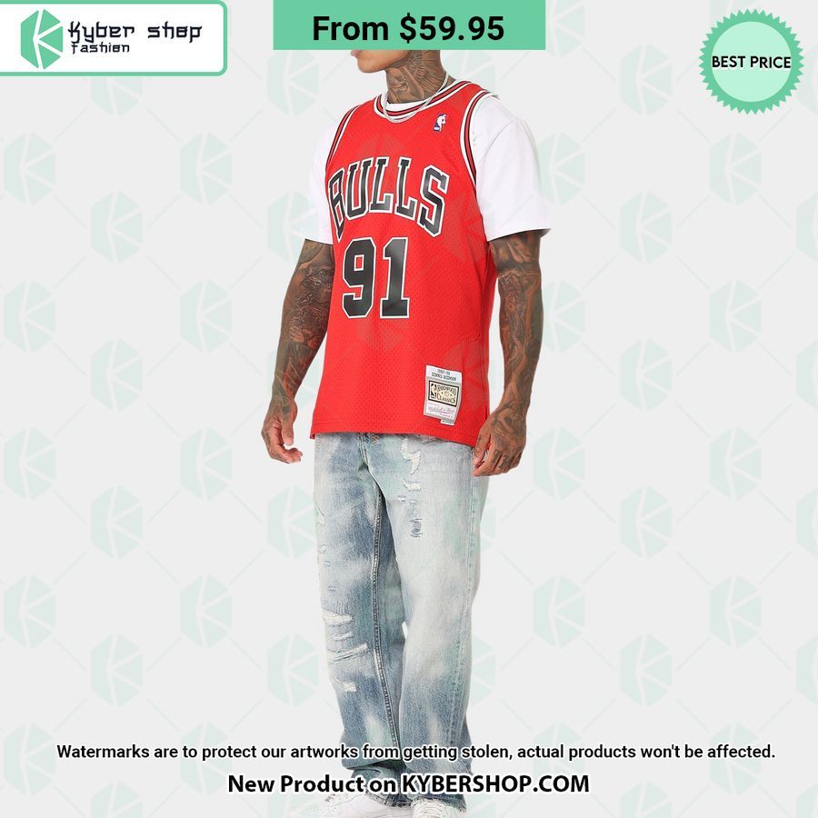 Dennis Rodman 91 Chicago Bulls Basketball Jersey
