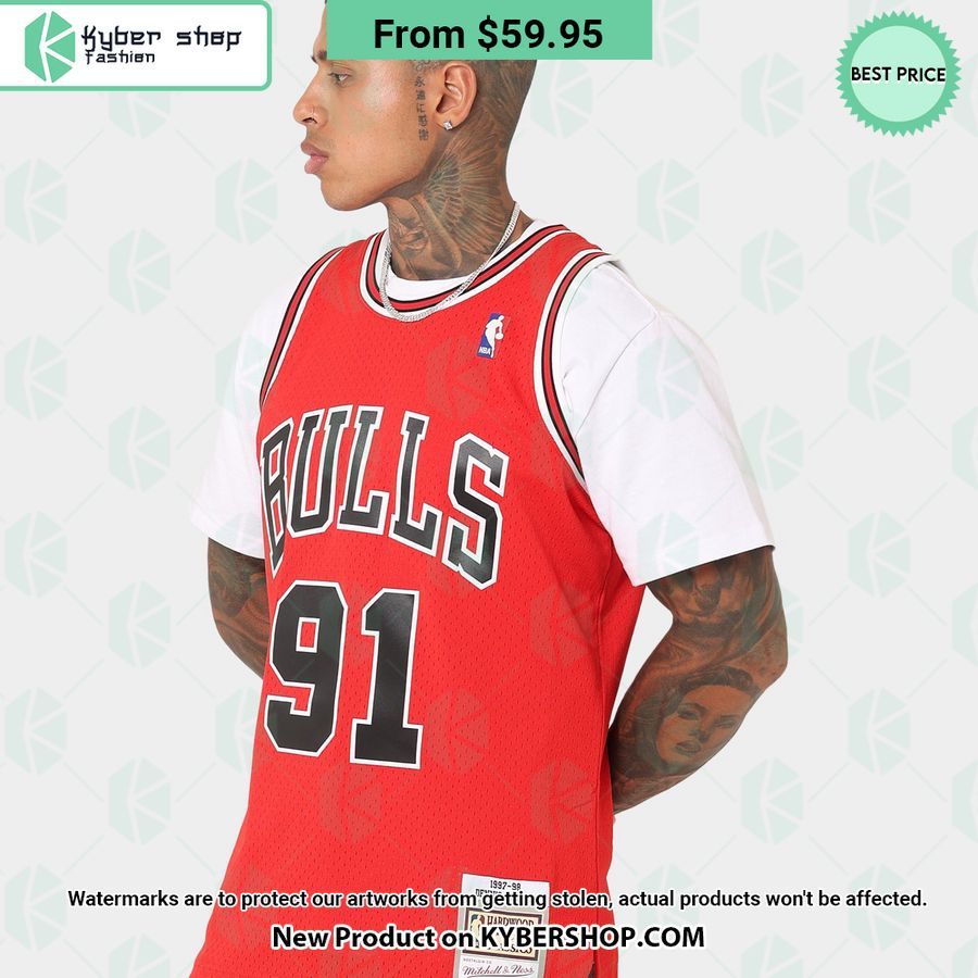 Dennis Rodman 91 Chicago Bulls Basketball Jersey