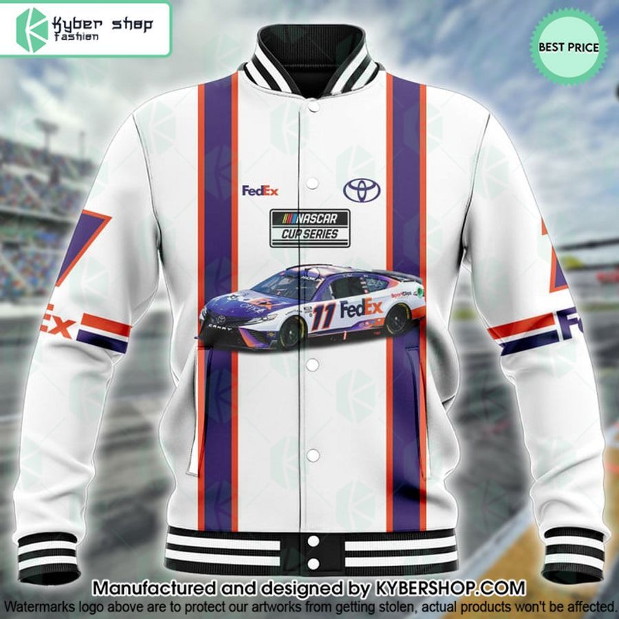 Denny Hamlin 11 Nascar FedEx Baseball Jacket