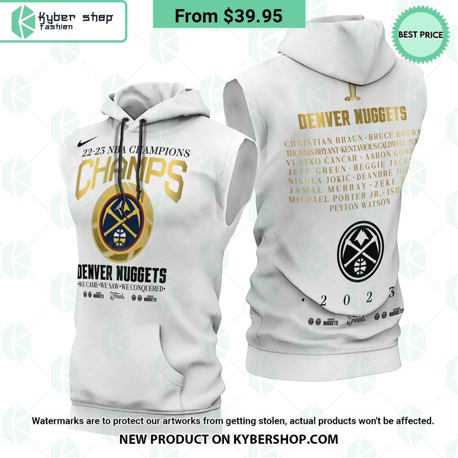 Denver Nuggets NBA Champs Players Name CUSTOM Sleeveless Hoodie