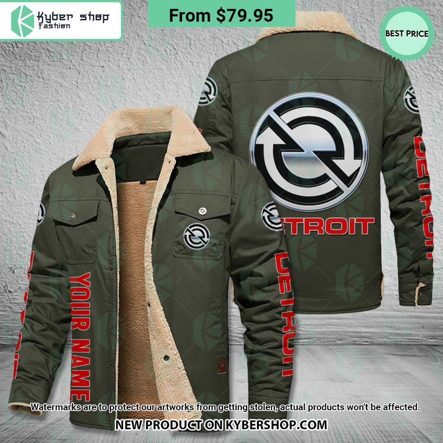 Detroit Diesel CUSTOM Fleece Leather Jacket