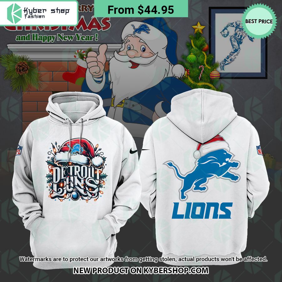 Detroit Lions Chrismas Hat Hoodie