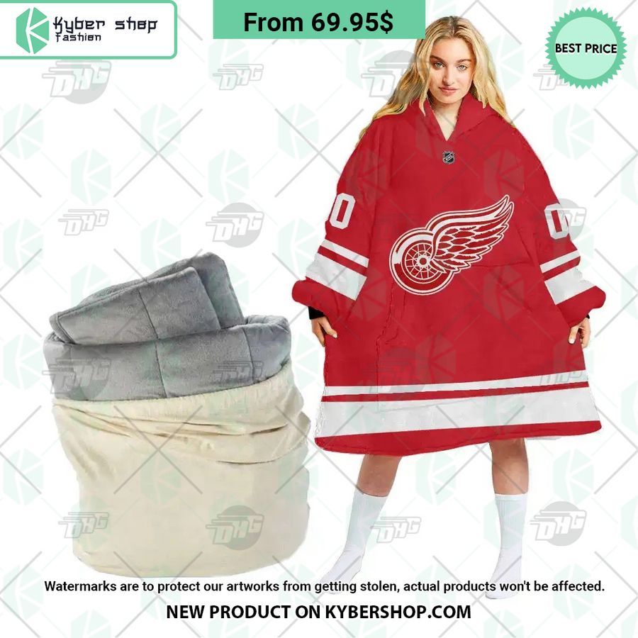 Detroit Red Wings red Hoodie Blanket