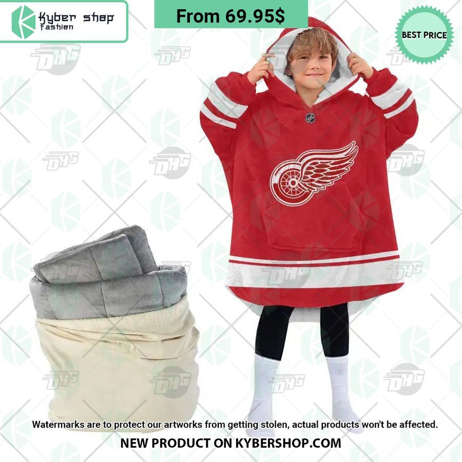 Detroit Red Wings red Hoodie Blanket