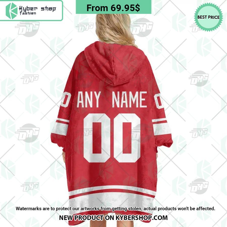 Detroit Red Wings red Hoodie Blanket