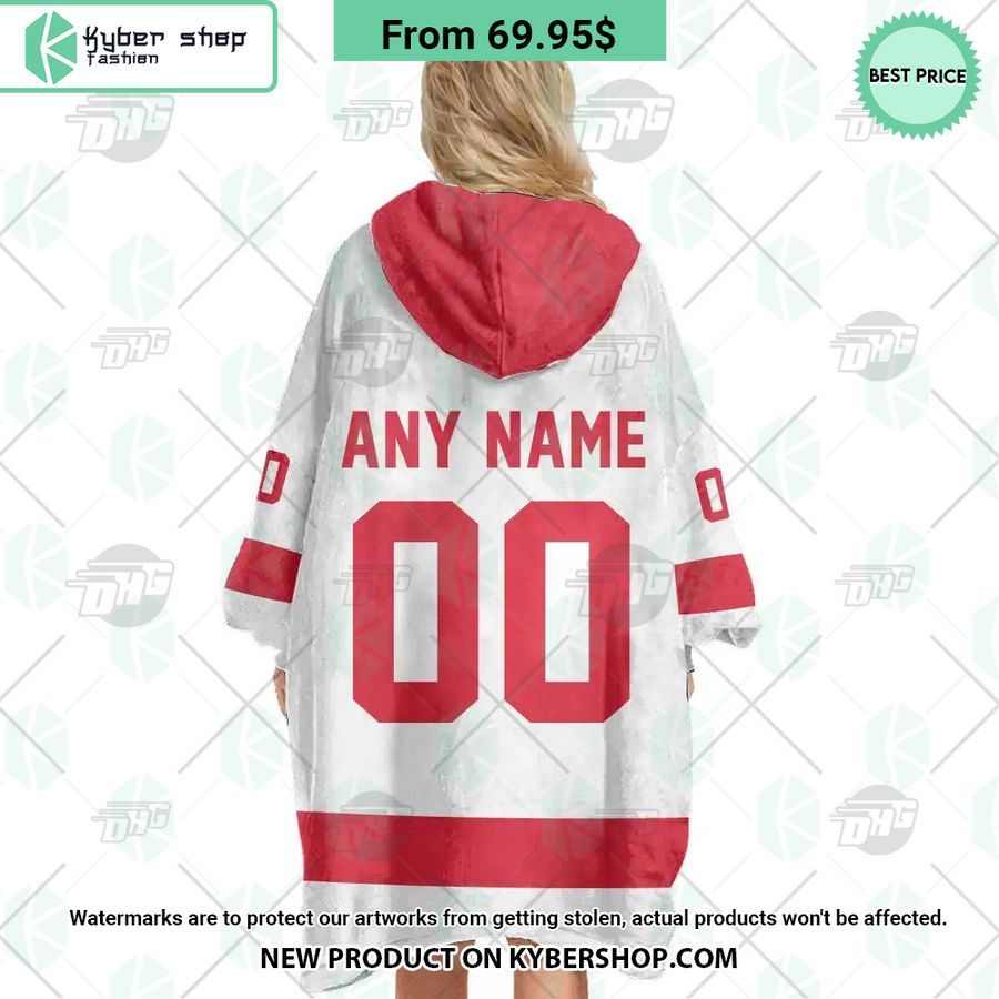 Detroit Red Wings white Hoodie Blanket