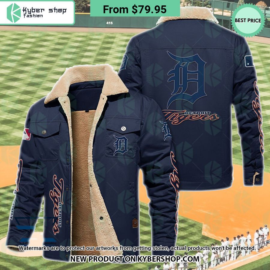 Detroit Tigers MLB Fleece Leather Jacket