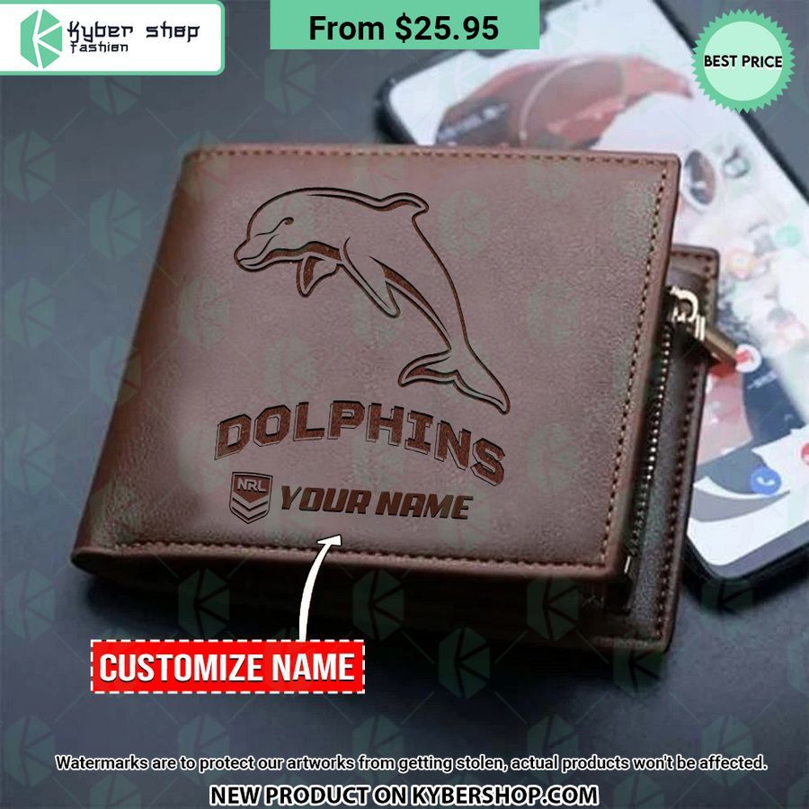 Dolphins NRL Leather Wallet