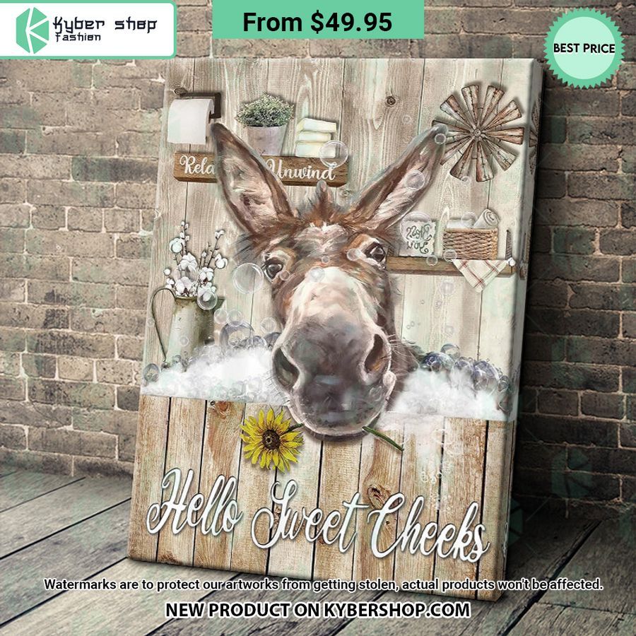 Donkey Hello Sweet Cheeks Canvas