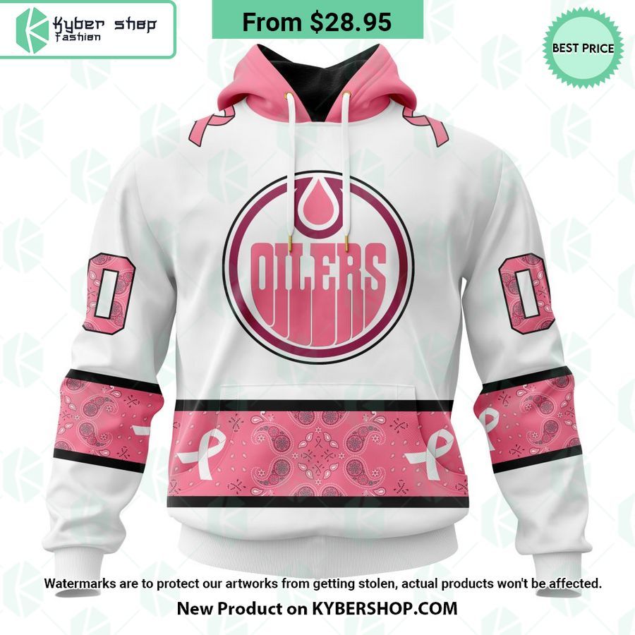 Edmonton Oilers In October We Wear Pink Breast Cancer Shirt