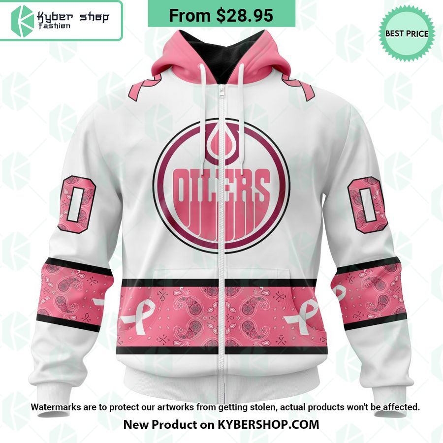 Edmonton Oilers In October We Wear Pink Breast Cancer Shirt