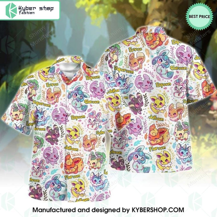 Eevee Evolution Pattern Hawaiian Shirt Shorts
