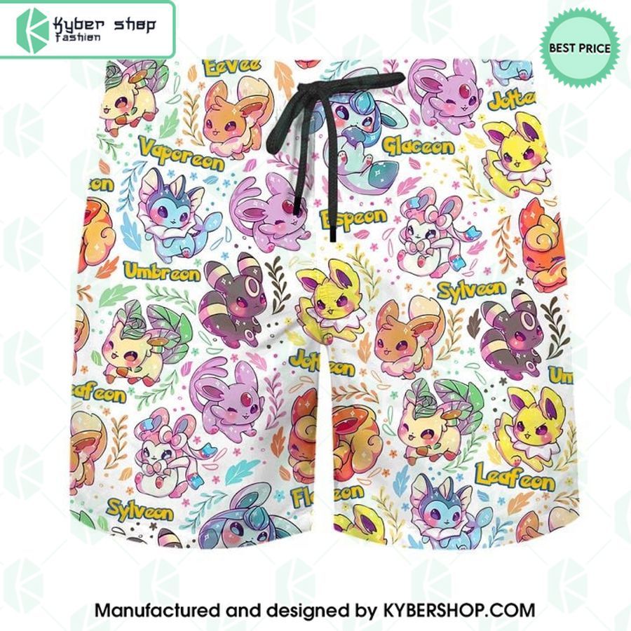 Eevee Evolution Pattern Hawaiian Shirt Shorts