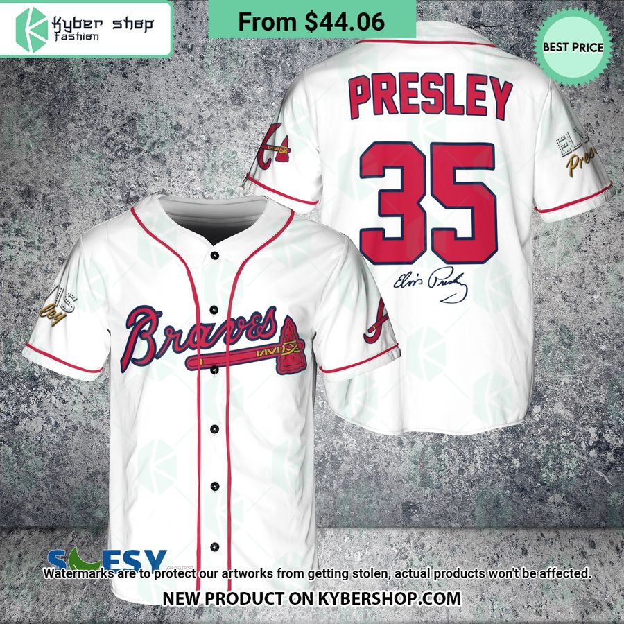 Elvis Presley 35 Atlanta Braves Baseball Jersey