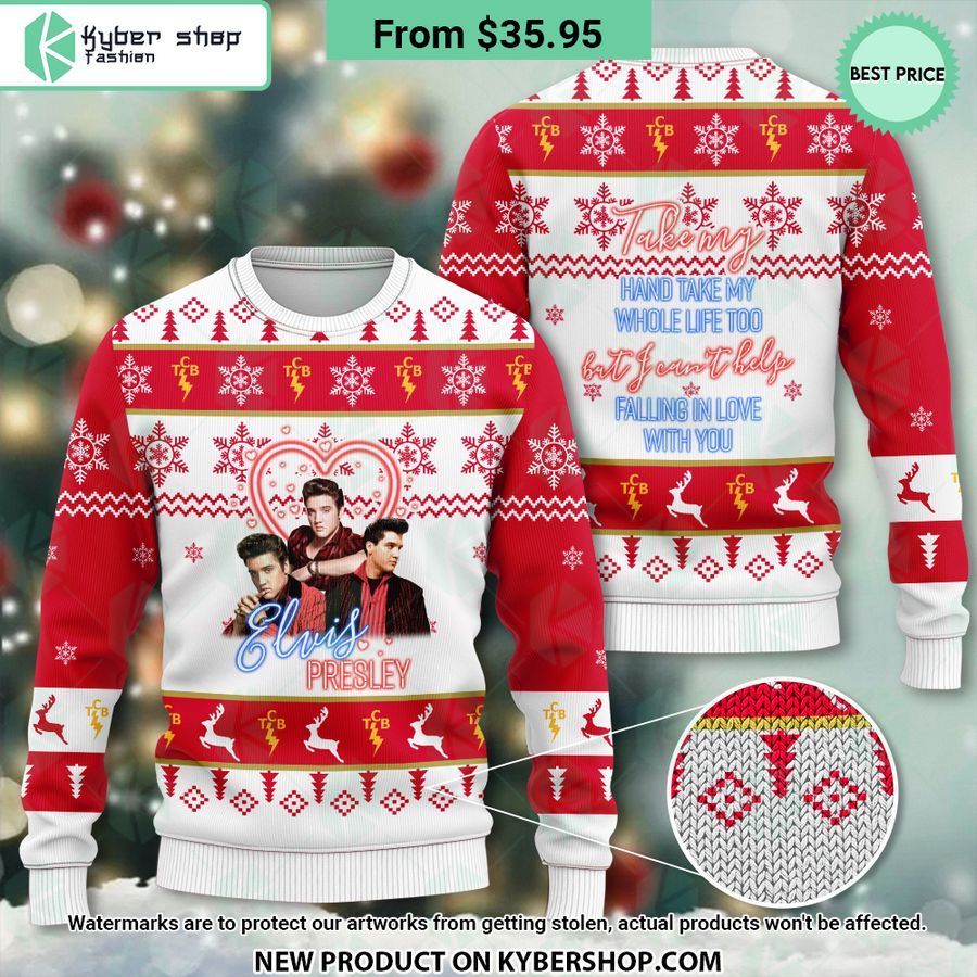 Elvis Presley Falling In Love With You Ugly Christmas Sweater