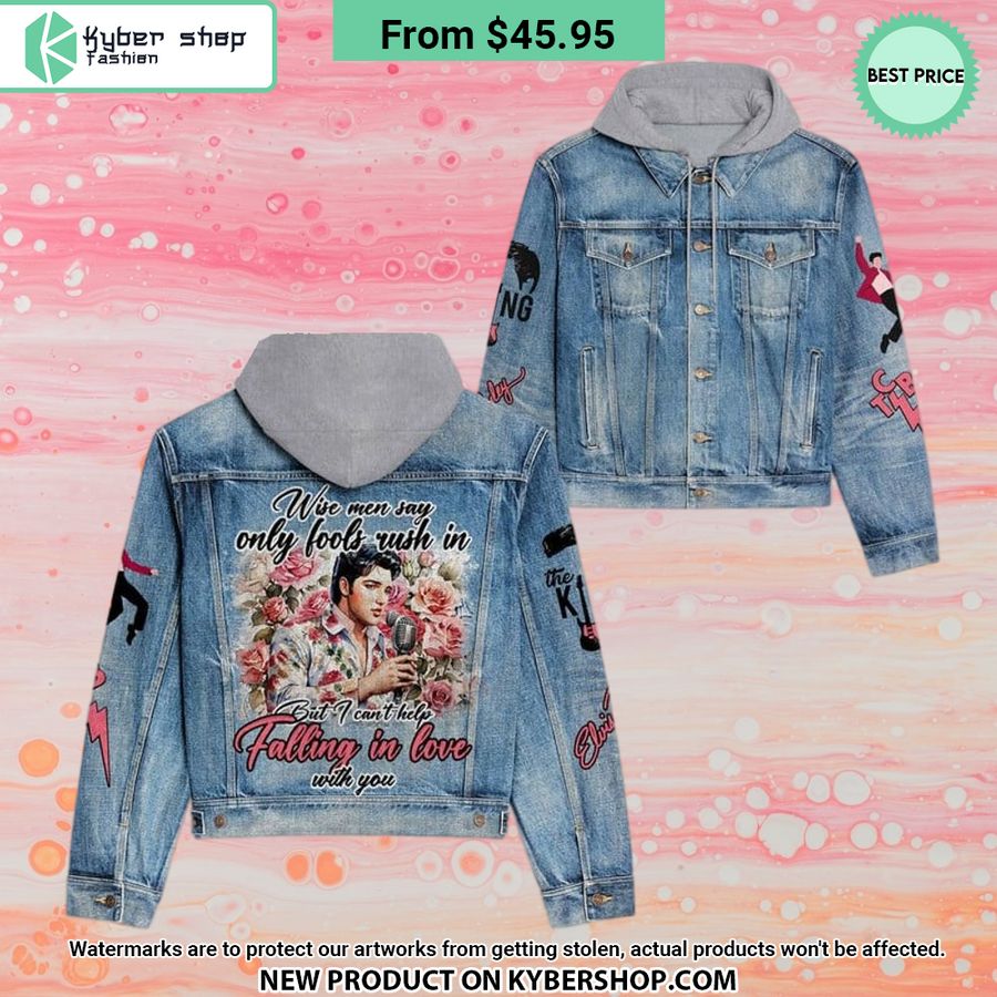 Elvis Presley I can’t Falling in Love With You Hooded Denim Jacket