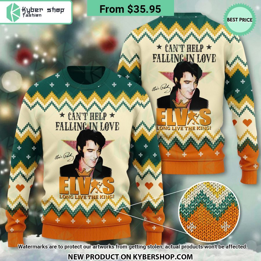 Elvis Presley Long Live The King Ugly Christmas Sweater