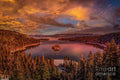 Emerald Bay At Sunset Print Unisex , , , Long Sleeve Tee