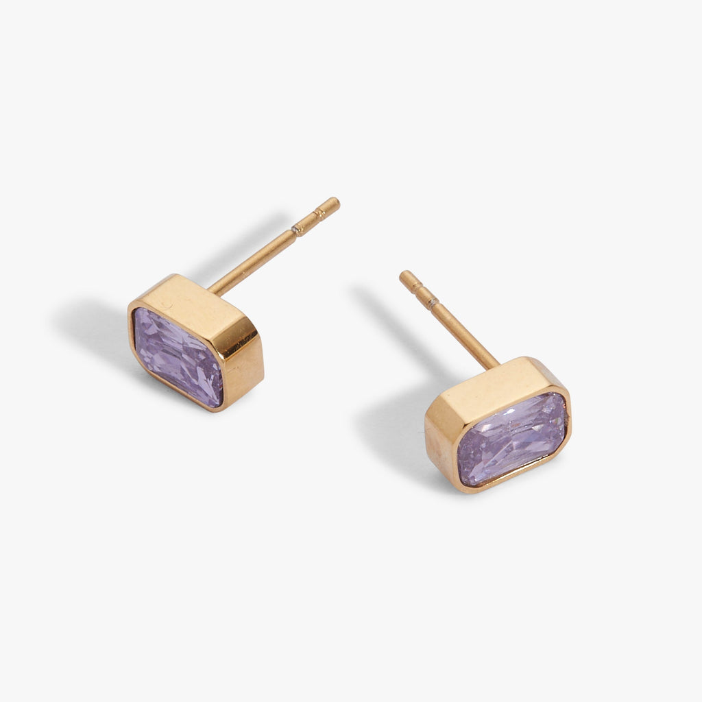 June Emerald Cut Birthstone Stud Earrings T-Shirts