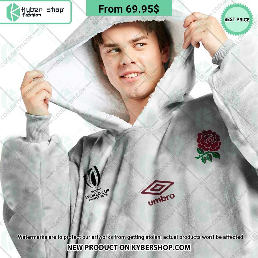 England Rugby Home Jersey Rugby World Cup 2023 CUSTOM Blanket Hoodie