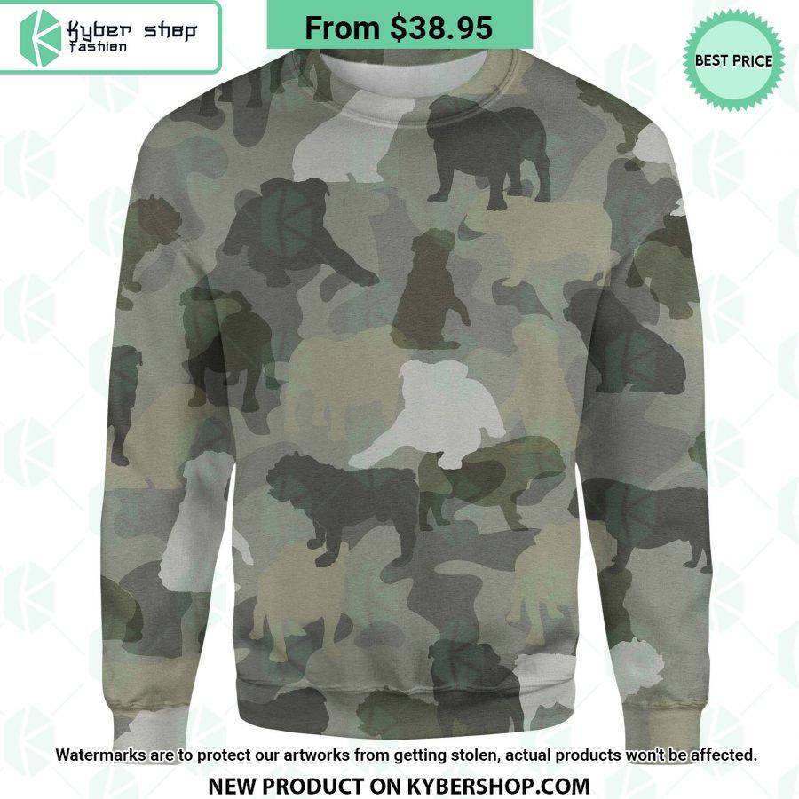 English Bulldog Camo Sweatshirt