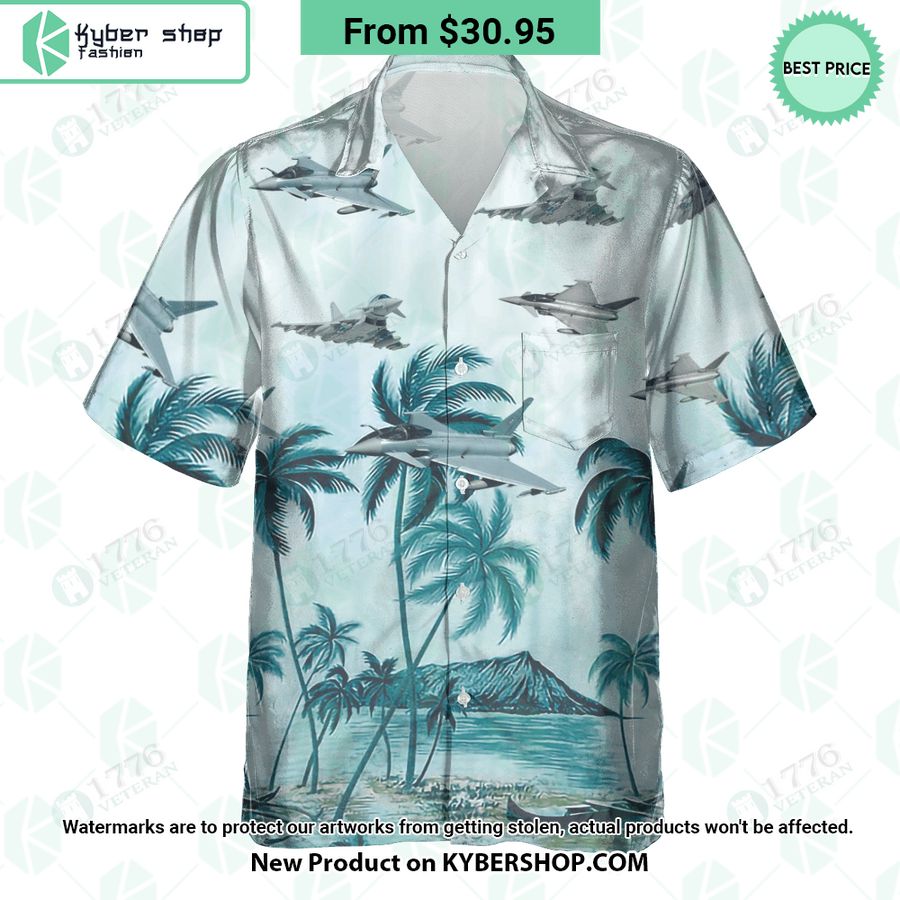 Eurofighter Typhoon Palm Hawaiian Shirt