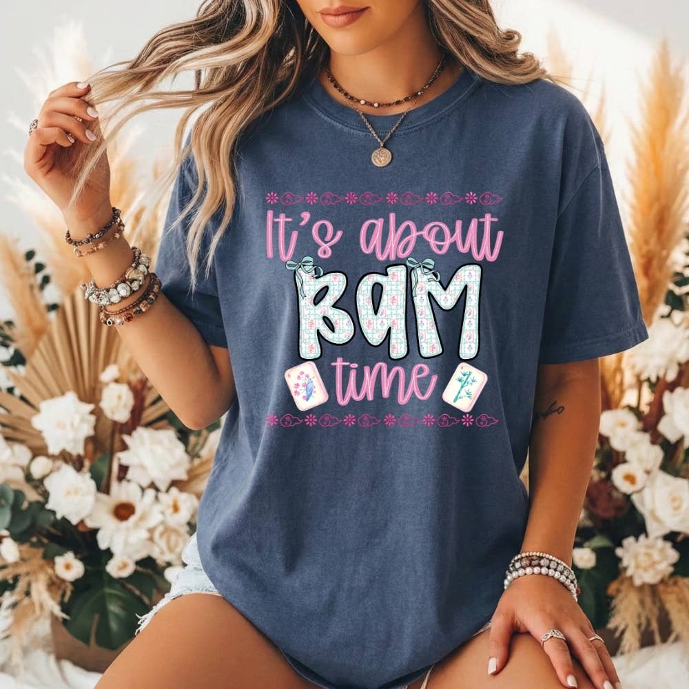 It's About Bam Time Comfort Colors Tee Mahjong Game Tiles