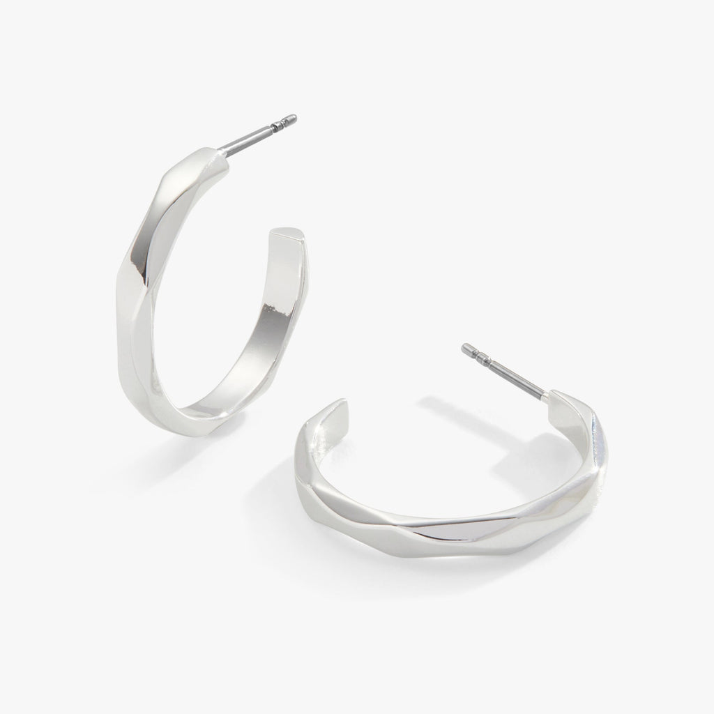 Faceted Hoop Earrings T-Shirts