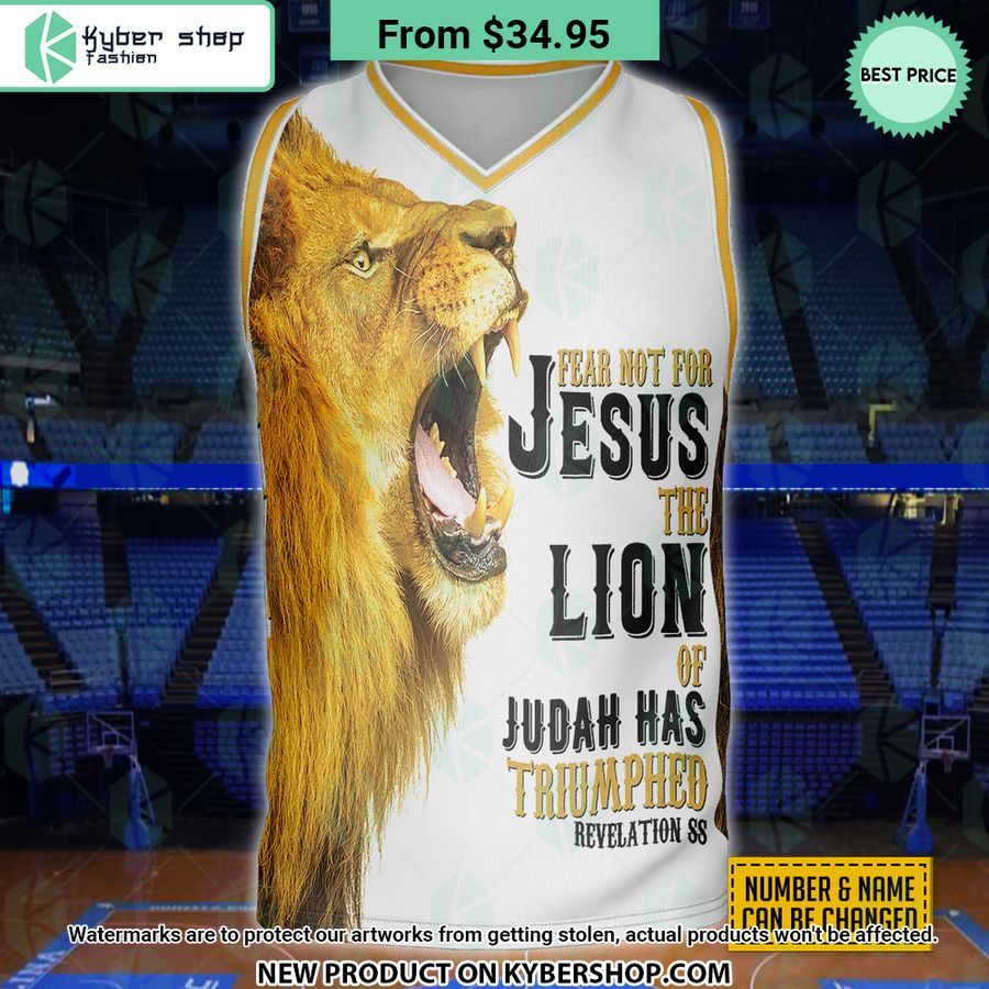 Fear Not For Jesus The Lion Of Judah CUSTOM Basketball Jersey
