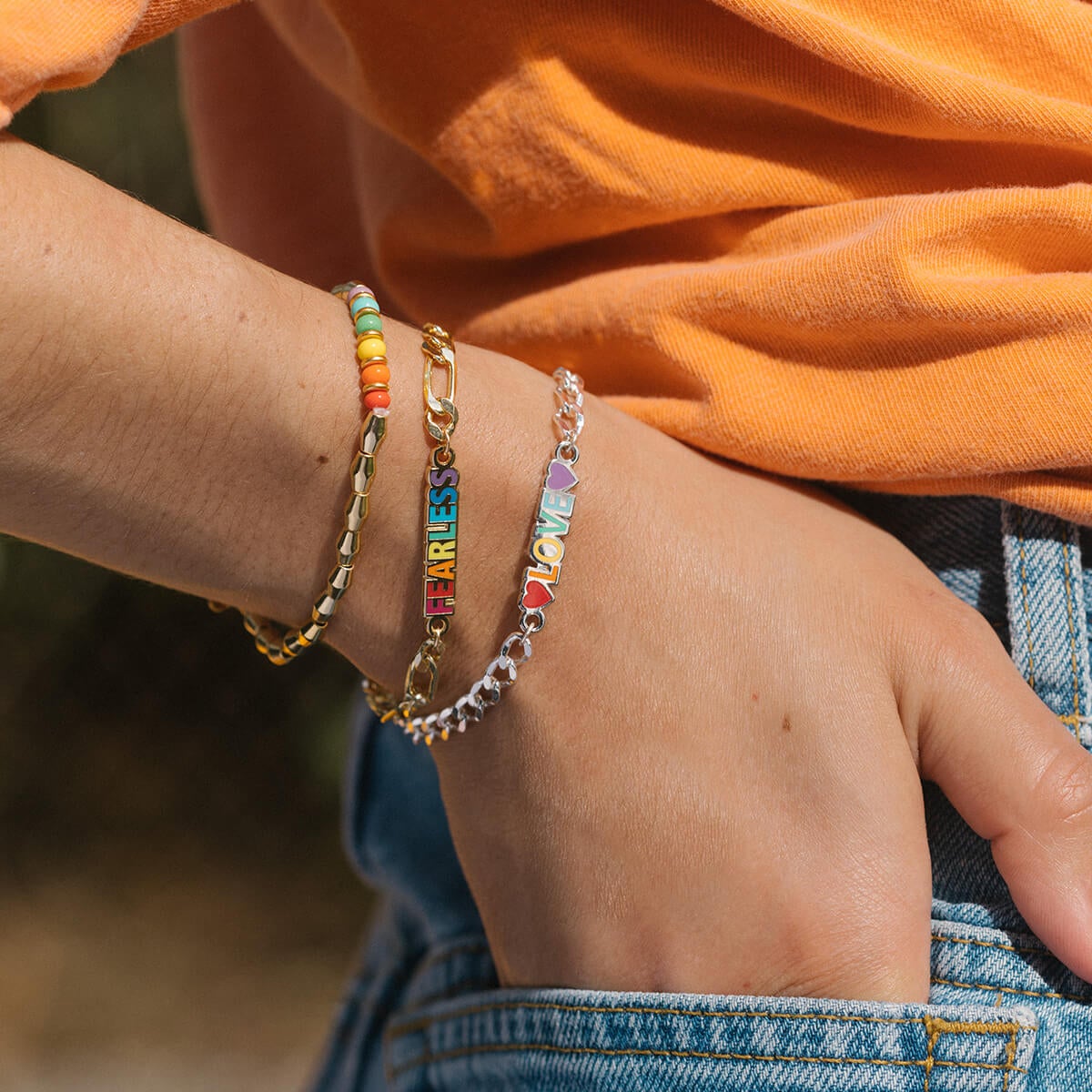 Rainbow Beaded Stretch Bracelet T-Shirts