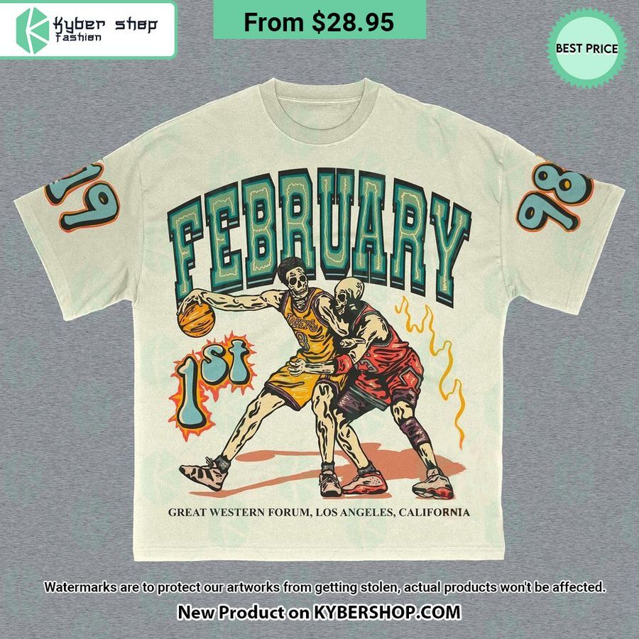 February Skull Basketball T Shirt