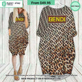 Fendi Leopard Batwing Pocket Dress
