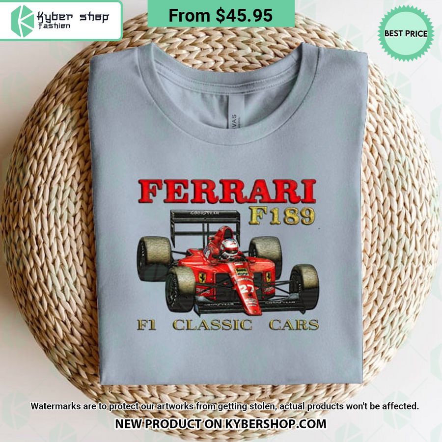 Ferrari F189 F1 Classic Cars Embroidered Shirt