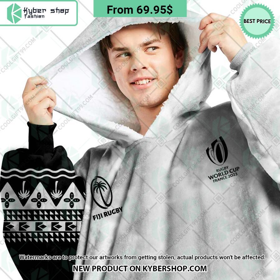 Fiji Rugby Home Jersey Rugby World Cup 2023 CUSTOM Blanket Hoodie