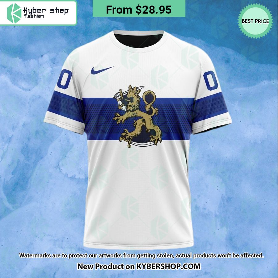Finland National Ice Hockey White Hoodie, Shirt