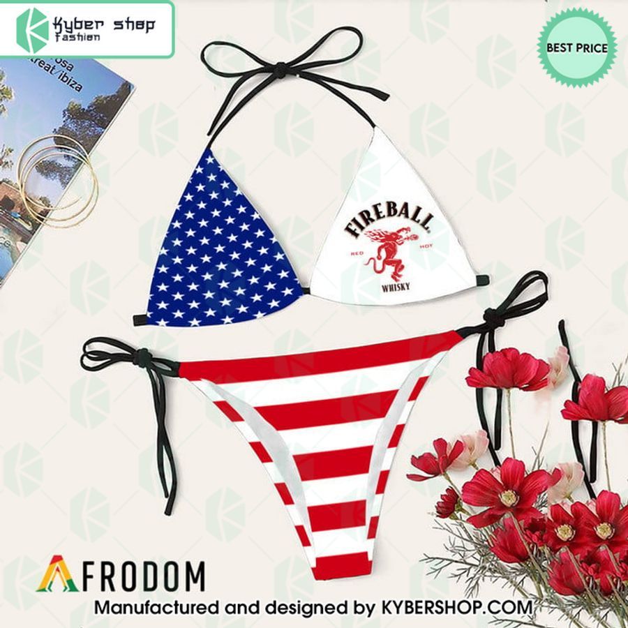 Fireball Whisky US Flag Bikini Set