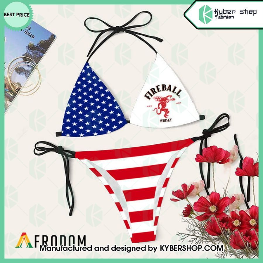 Fireball Whisky US Flag Bikini Set