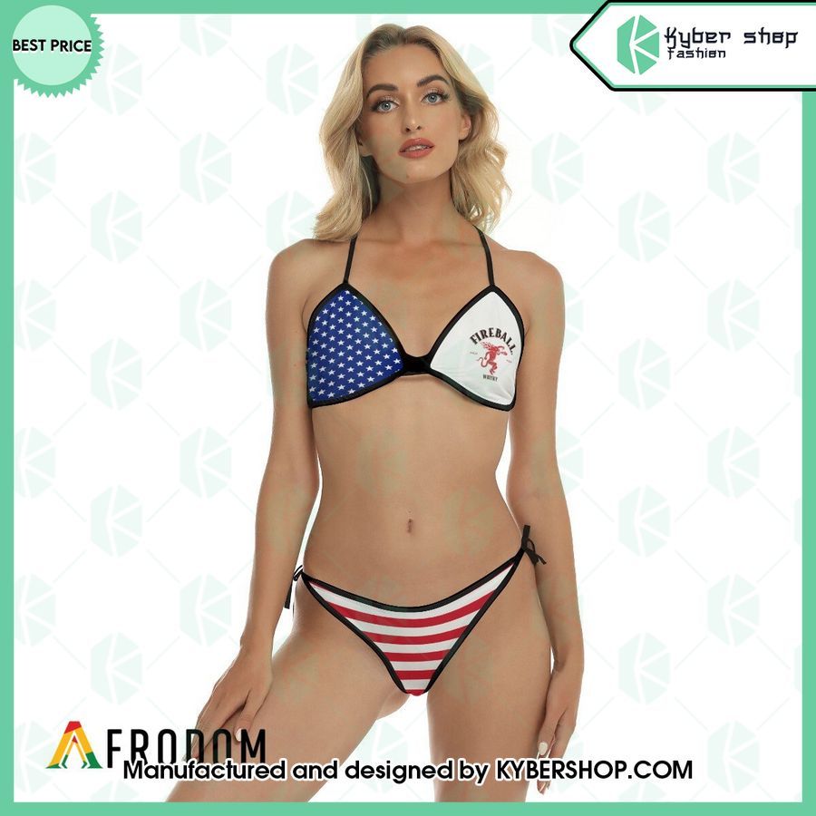 Fireball Whisky US Flag Bikini Set