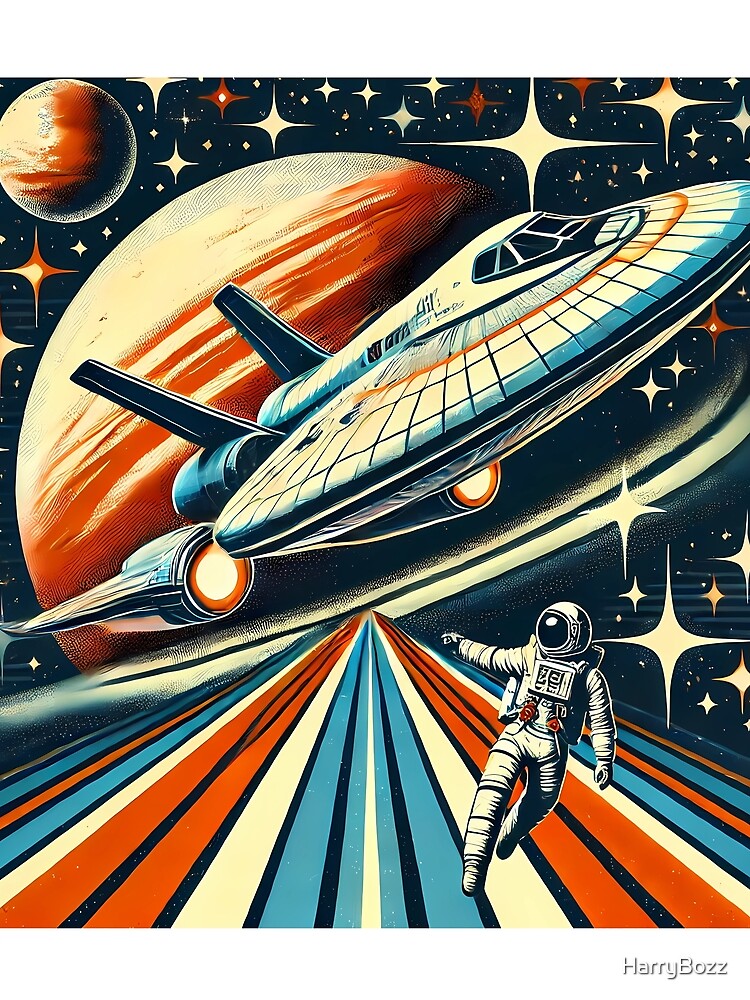 Retro spaceship by HarryBozz Unisex , , , Long Sleeve Tee