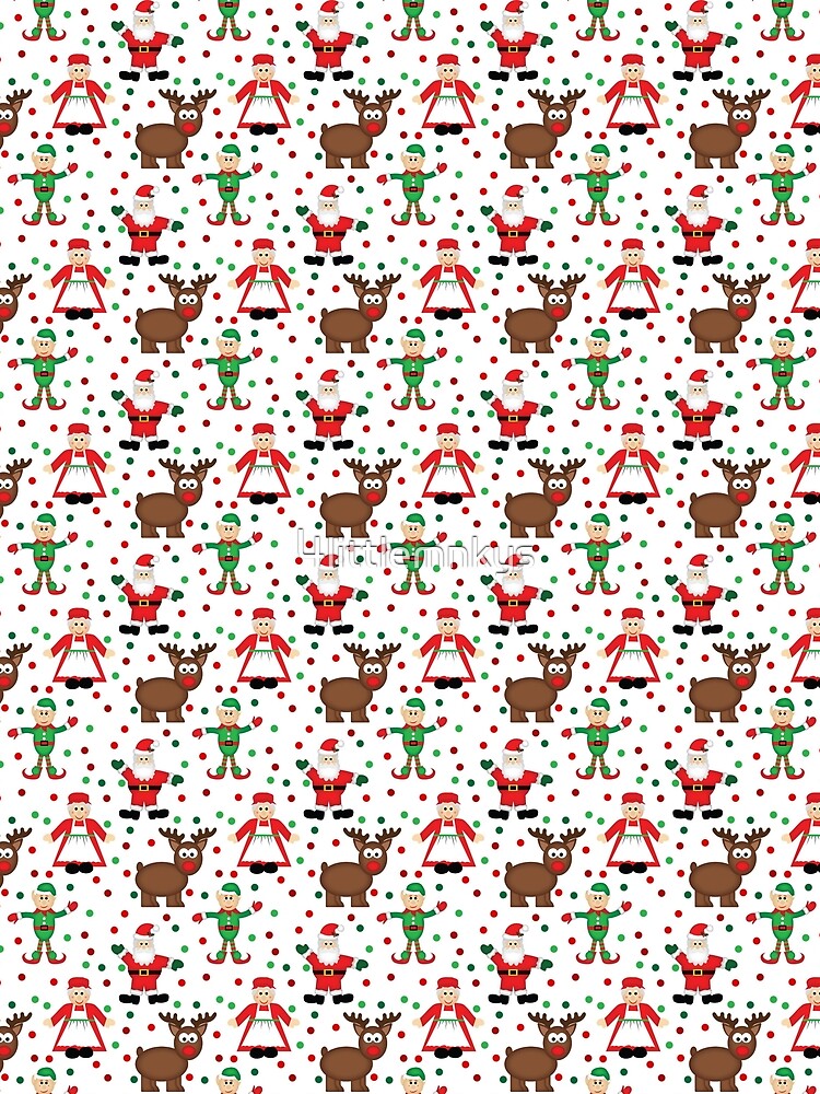 Christmas Elf Santa Mrs Claus and Reindeer Pattern by For Little Monkeys