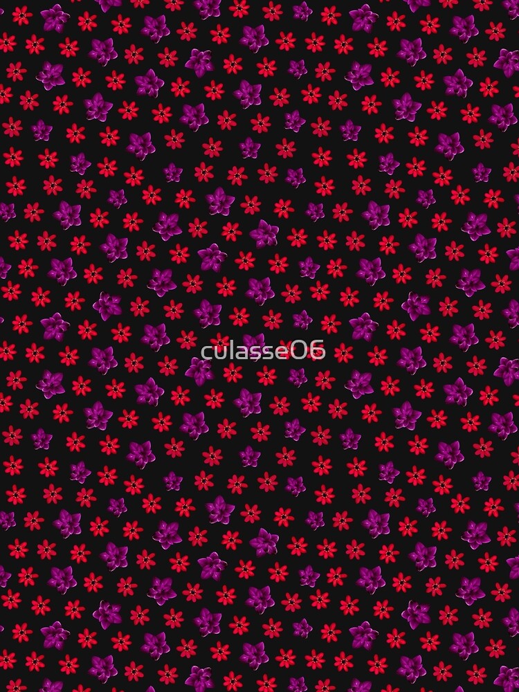 Red Daisy Pattern by culasse06 Unisex , , , Long Sleeve Tee