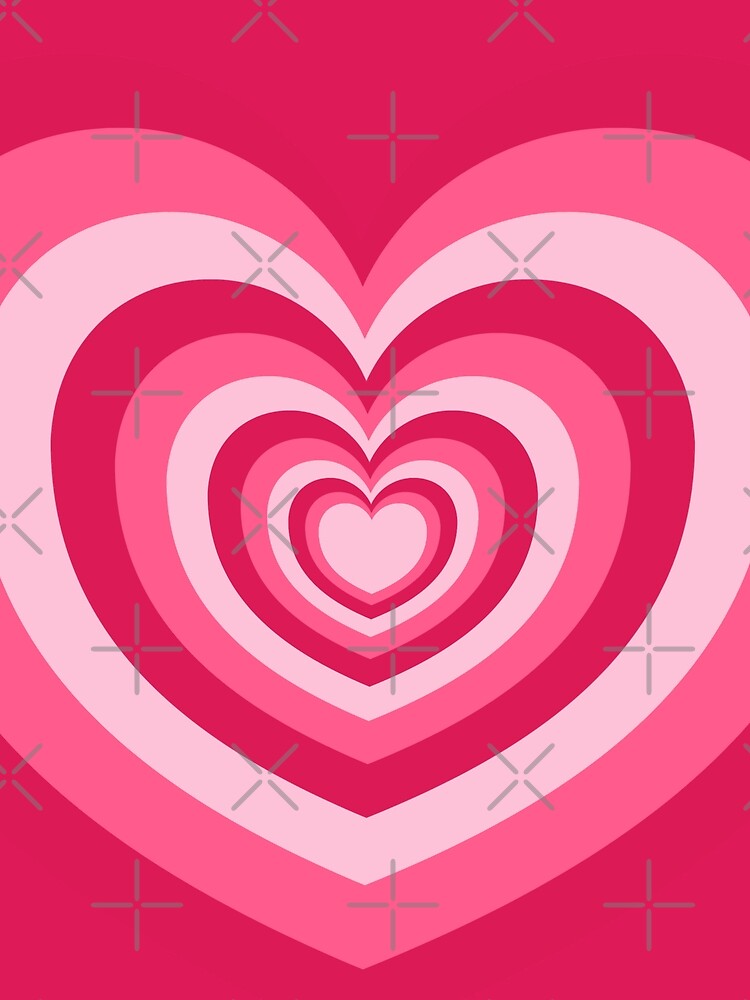 Retro Pink Hearts Sticker by kreativdesigns_ Unisex , , , Long Sleeve Tee