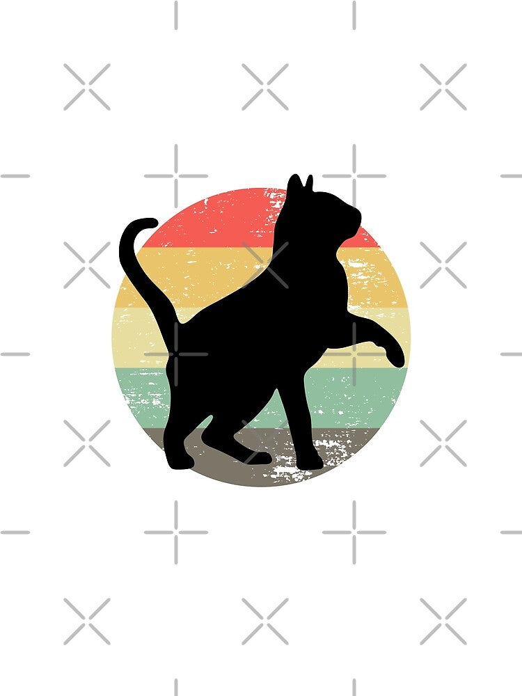 Cat Retro T Shirt, Cat Retro Shirt, Retro Cat by DesignsbyPhilee Unisex , , , Long Sleeve Tee