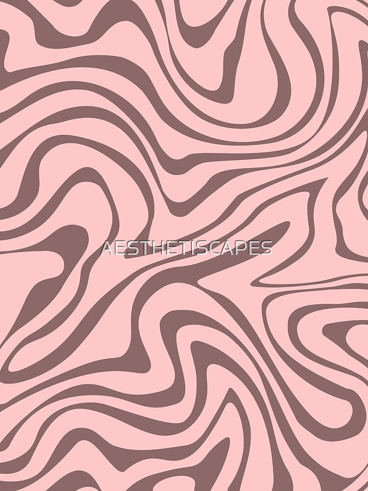 Pink & Brown Retro Pattern by AESTHETISCAPES Unisex , , , Long Sleeve Tee